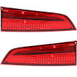 Driver and Passenger Side, Inner Tail Lights, with Bulbs, Halogen, Mounts on Liftgate