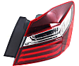 2017 Honda Accord - Passenger Side, Inner and Outer Halogen/LED Combo Tail Light, With bulb(s), 4-Door, Mounts On Trunk Lid, OE Replacement, Sedan