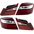 Driver and Passenger Side, Inner and Outer Tail Lights, with Bulbs, Halogen/LED Combo, Sedan