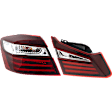 Driver Side, Inner and Outer Tail Lights, with Bulb, Inner - Halogen, Outer - LED, 4-Door, Sedan, Mounts On Trunk Lid