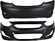 2013 Hyundai Accent - Front and Rear Primed Bumper Cover, Sedan