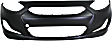 2013 Hyundai Accent - Front and Rear Primed Bumper Cover, Sedan