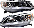 Driver and Passenger Side Headlights, with Bulbs, Halogen, Sedan, LX Model, CAPA Certified