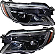 Driver and Passenger Side Headlights, with Bulbs, Halogen, without auto dimming, with auto on and off, CAPA Certified