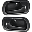 Rear, Driver and Passenger Side Black Interior Door Handle, Without Door Lock Hole, Sedan