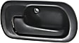 Rear, Driver and Passenger Side Black Interior Door Handle, Without Door Lock Hole, Sedan
