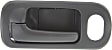 Front, Driver and Passenger Side Interior Door Handles, Textured Black, Driver Side - With door lock hole; Passenger Side - Without door lock hole