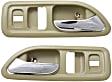 Front, Driver and Passenger Side Interior Door Handles, Beige bezel with chrome lever, With Door Lock Hole, Coupe, USA Built Vehicle