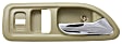 Front, Driver and Passenger Side Interior Door Handles, Beige bezel with chrome lever, With Door Lock Hole, Coupe, USA Built Vehicle