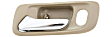 Front, Driver and Passenger Side Interior Door Handles, Beige bezel with chrome lever, With Door Lock Hole