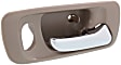 Front, Driver and Passenger Side Interior Door Handles, Beige bezel with chrome lever, With Door Lock Hole