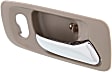 Front, Driver and Passenger Side Interior Door Handles, Beige bezel with chrome lever, With Door Lock Hole