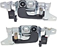 Front, Driver and Passenger Side Interior Door Handles, Black, With door lock button