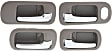 Front and Rear, Driver and Passenger Side Interior Door Handles, Brown bezel with chrome lever, Front - With door lock hole; Rear - Without door lock hole, Sedan
