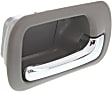 Front and Rear, Driver and Passenger Side Interior Door Handles, Brown bezel with chrome lever, Front - With door lock hole; Rear - Without door lock hole, Sedan
