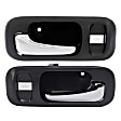 Front, Driver and Passenger Side Interior Door Handles, Gray bezel with chrome lever, With Door Lock Hole