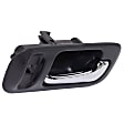Front, Driver and Passenger Side Interior Door Handles, Gray bezel with chrome lever, With Door Lock Hole