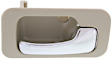 Rear, Driver and Passenger Side Beige bezel with chrome lever Interior Door Handle, Sedan