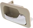 Rear, Driver and Passenger Side Beige bezel with chrome lever Interior Door Handle, Sedan