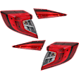 Driver and Passenger Side, Inner and Outer Halogen Tail Light, With bulb(s), OE Replacement