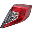 Driver and Passenger Side, Inner and Outer Halogen Tail Light, With bulb(s), OE Replacement