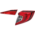 Passenger Side, Inner and Outer Halogen Tail Light, With bulb(s), OE Replacement