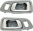 Front, Driver and Passenger Side Green Bezel with Chrome Lever Interior Door Handle, With Door Lock Hole, Sport Utility