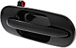 Front and Rear, Driver and Passenger Side Exterior Door Handles, Smooth Black, Front Driver and Passenger Side - With Key Hole; Rear Driver and Passenger Side - Without Key Hole