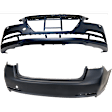 Front and Rear Primed Bumper Cover CAPA Certified
