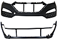 Front, Upper and Lower Upper - Primed, Lower - Textured Bumper Cover CAPA Certified