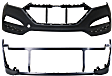 Front, Upper and Lower Upper - Primed, Lower - Textured Bumper Cover CAPA Certified