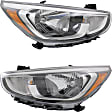 Driver and Passenger Side Headlights, with Bulbs, Halogen, For Models with Standard Headlights