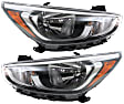 Driver and Passenger Side Headlights, with Bulbs, Halogen, For Models with Standard Headlights, CAPA Certified
