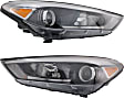 Driver and Passenger Side Headlights, with Bulbs, Halogen, without LED position (parking) light