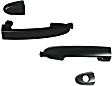 Front, Driver and Passenger Side Exterior Door Handles, Primed, Driver Side - With Key Hole; Passenger Side - Without Key Hole