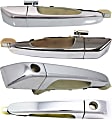 Front and Rear, Driver and Passenger Side Chrome Exterior Door Handle, Front Driver and Passenger Side - With Key Hole; Rear Driver and Passenger Side - Without Key Hole, Mini Passenger Van