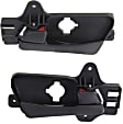 Front, Driver and Passenger Side Interior Door Handles, Black, With door lock button