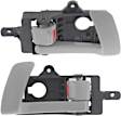 Front or Rear, Driver and Passenger Side Interior Door Handles, Gray, With door lock button