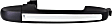 Front, Driver and Passenger Side Exterior Door Handles, Black, Driver Side - With Key Hole; Passenger Side - Without Key Hole