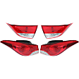 Driver and Passenger Side, Inner and Outer Halogen Tail Light, With bulb(s), OE Replacement
