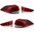 Driver and Passenger Side, Inner and Outer Halogen/LED Combo Tail Light, With bulb(s), OE Replacement