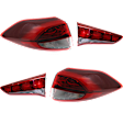Driver and Passenger Side, Inner and Outer Halogen Tail Light, With bulb(s), OE Replacement