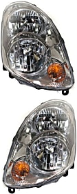 Driver and Passenger Side Headlights, with Bulbs, Halogen, Sedan