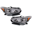Driver and Passenger Side Headlights, with Bulbs, LED, For Models without Adaptive Headlights
