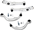Front, Driver and Passenger Side, Lower, Frontward and Rearward Control Arm, Lower, Frontward - Without ball joint(s); Lower, Rearward; With ball joint(s)