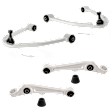 Front, Driver and Passenger Side, Upper and Lower, Frontward Control Arm
