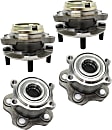 Front and Rear, Driver and Passenger Side Wheel Hub, 5 Lugs, With Bearing, AWD