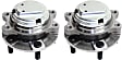 2-Wheel Set Front, Driver and Passenger Side Wheel Hubs, 5 Lugs, with Bearing, 5 x 4.5 In. Bolt Pattern, RWD
