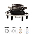 Rear, Driver and Passenger Side Wheel Hub, 6 Lugs, With Bearing, With Sensor