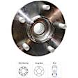 Rear, Driver and Passenger Side Wheel Hub, 5 Lugs, With Bearing